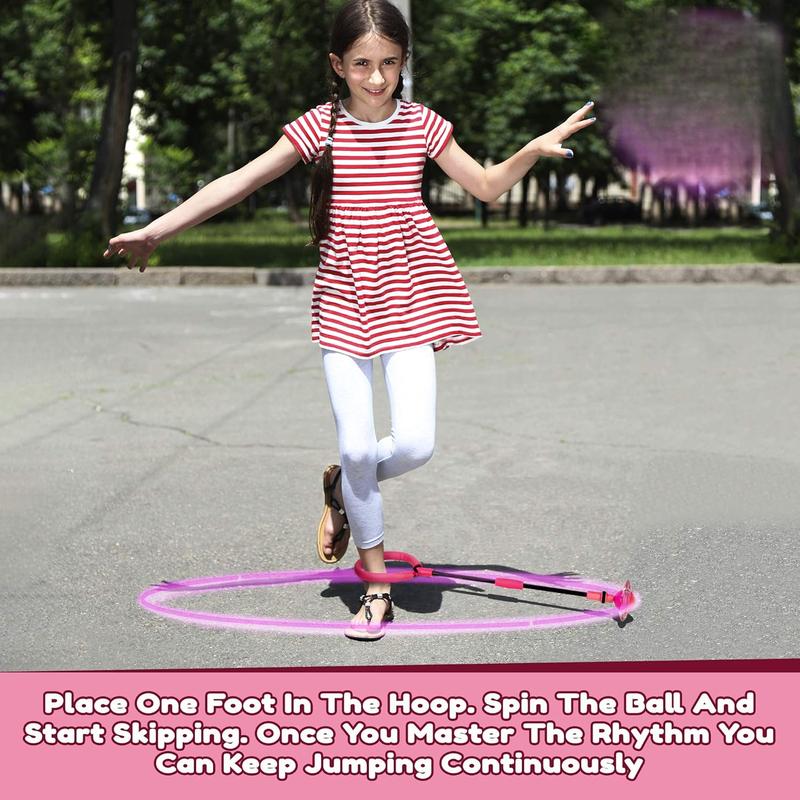 TOYS Skip It Ankle Toy - Pink Flashing Retro Skipit Toy Hopper Ball, Ankle Jump Rope Skip Ball - Improve Coordination, Get Exercise The Fun Way - Best Retro Birthday Gift for Kids Ages 5-12