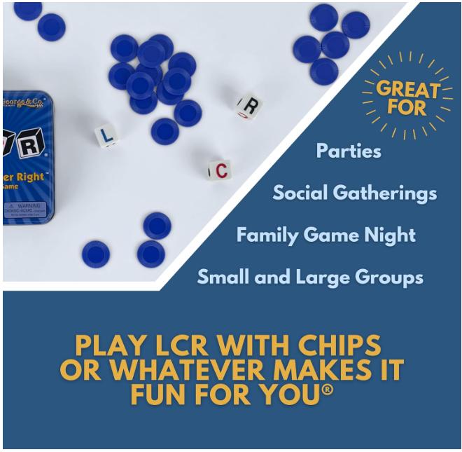 Left Center Right Dice Game - Blue Tin