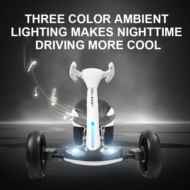 Electric Go Kart  – Adjustable Ride On Toy for Ages 3-8 – Go Karts for Young People 6V Four-wheel Balancing Car Young Electric Go Kart With LED Lights