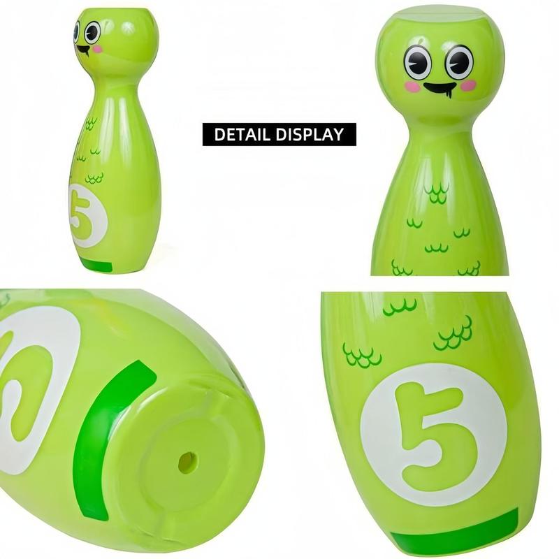 Cartoon Bowling Ball Toy, 1 Set Cute Expression Bowling Ball, Including 10 Bottles & 2 Balls, Birthday Gift