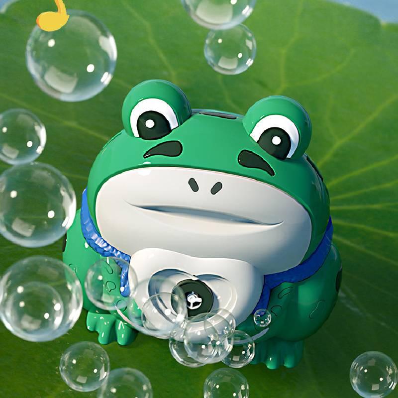 Electric Frog, Electric Bubble Gun, Automatic Bubble Camera, Children's Cartoon Bubble Blowing Camera, Lighting, Music, Frog, Birthday Gift, Children's Gift, Christmas Gift