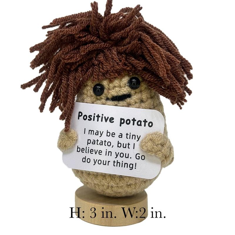 Handmade Crocheted Potato Positive potatoes, Positive Potato Knit Doll, emotional support,  Shelf Statues & Figurines