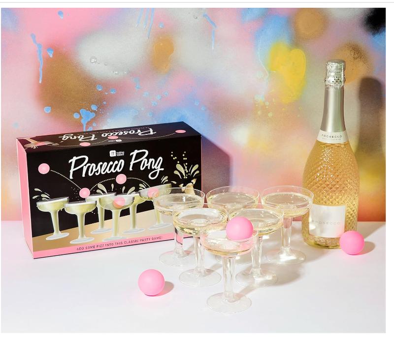 Talking Tables Prosecco Adult Drinking Includes Ping Pong Balls | Games for Bachelorette Party, Girls Night, Birthday, Bridal Shower, NYE, Cham, 12 Glasses