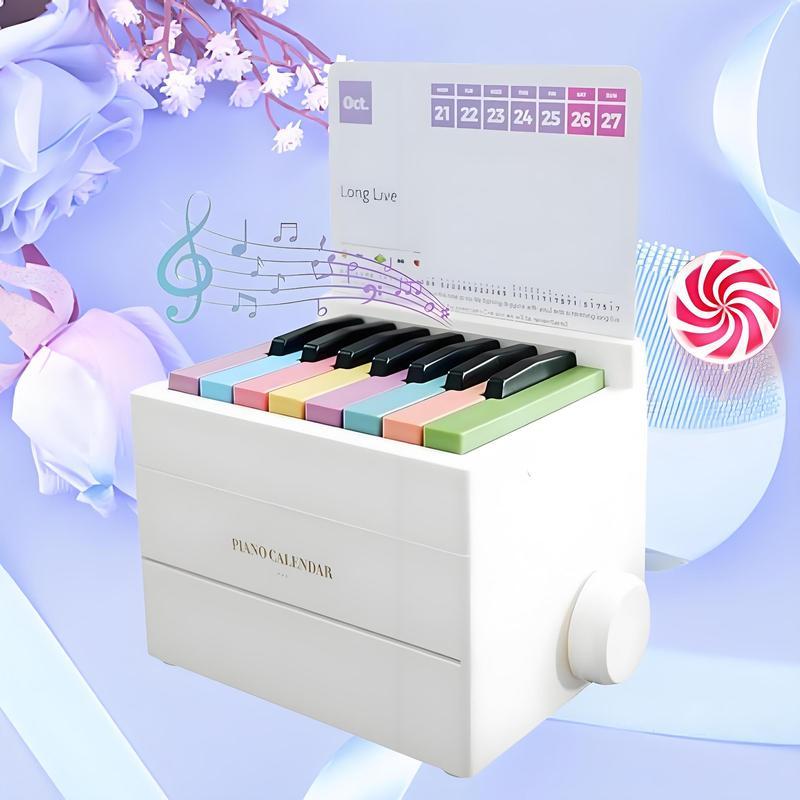 [BLACK FRIDAY] Playable Mini Piano Calendar, 1 Set Rechargeable 15 Key Piano Table Calendar with Simplified Sheet Music,creative Gift, Birthday Gifts for Women, Wedding Gift, Gifts for Women, Gifts for Girlfriend