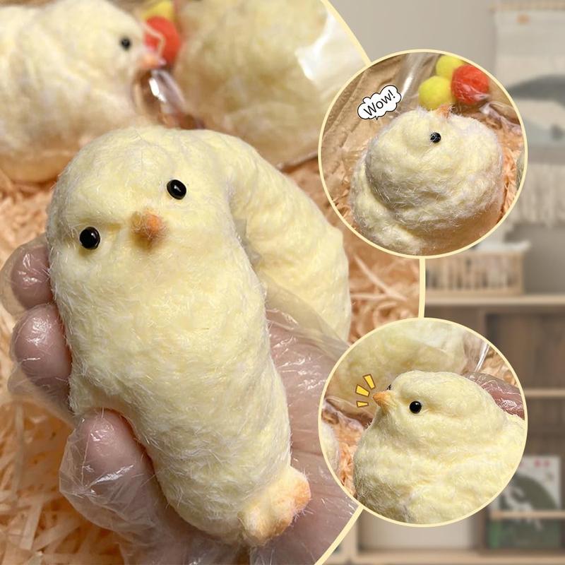 Handmade Ultra-Soft Squishy Chick Fidget Toy + Stress Relief for Kids & Adults + Fun, Portable, and Durable Design + Perfect for Relaxation and Focus + Trending Gift Idea