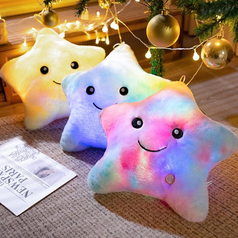 Luminous Star Pillow Plush Toy, Cute Star Shaped Plush Toy, Soft Plush Toy for Home & Office, Perfect Gift for Birthday & Holiday, Get Two Three Number 5 Batteries By Yourself