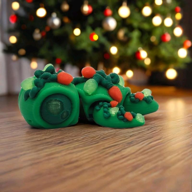 Christmas Turtles 3d Printed meaningful gift mini animal Pocket fidget toy figurine mini pack design decoration creative animal print decorative sculpture pocket pet kid gift articulate figurine great collectible figurine stress relief gift decoration