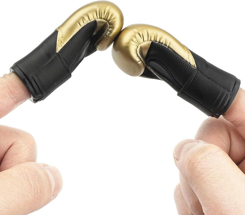 Boxing Gloves Mini Finger Puppets, Knock Out Your Stress! Weird Stuff Random White Elephant Gifts, 2 count (Gold)