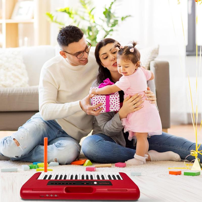 Piano Keyboard for , 37  Portable  Piano for  with Microphone - Music Keyboard Piano Toys for  6 7 8 9 Year Old Boys and Girls (Red)