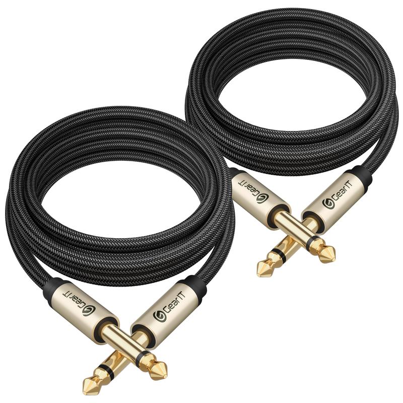 Guitar Instrument Cable - Nylon Braided 1 4 Inch to 1 4 inch TS Straight Male to Male