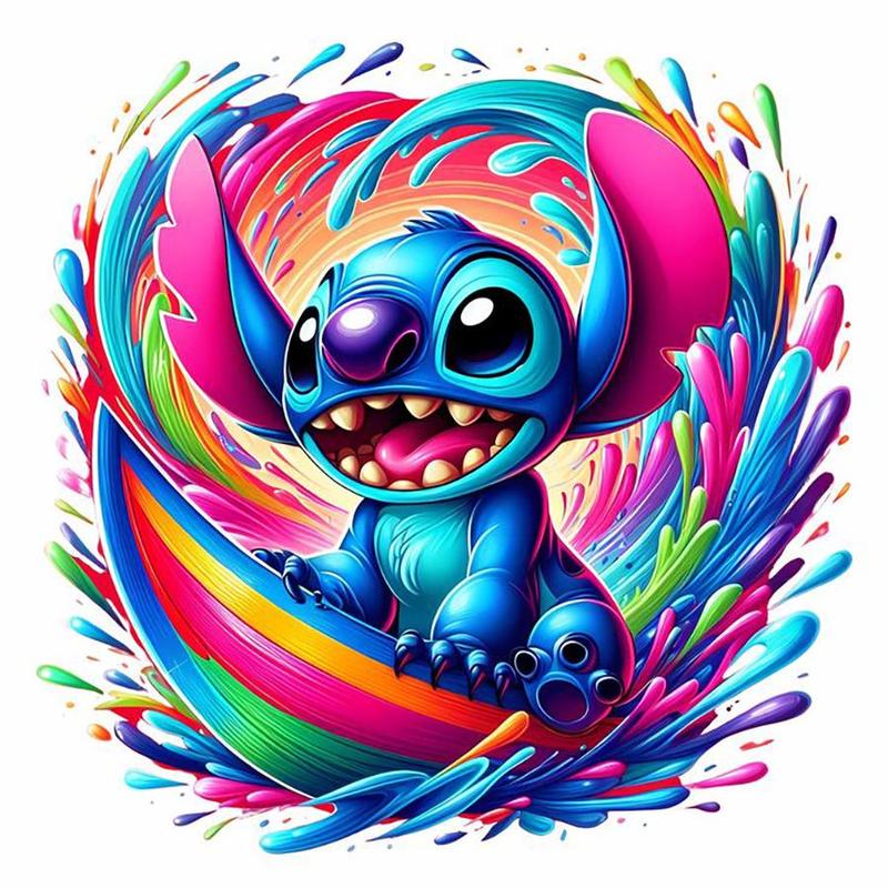 Cute Disney Stitch Pattern DIY Diamond Arts Colorful Painting Kit without Frame, DIY 5D Diamond Arts Colorful Painting Kit, Wall Art Decor for Home