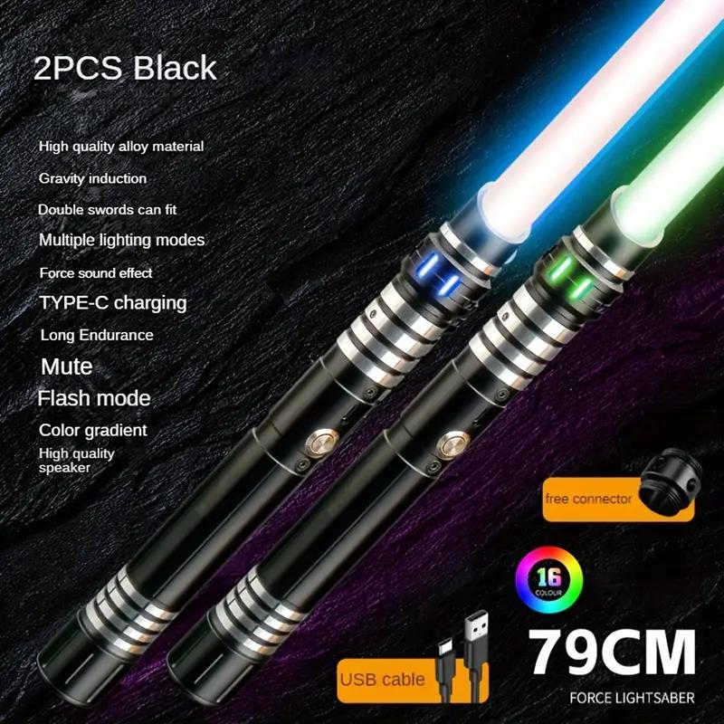 Gravity Sensing Light Saber 2 In 1 16-color Light Up Sword Rechargeable Toy Party Glow Sword, Christmas Gift Lightsaber