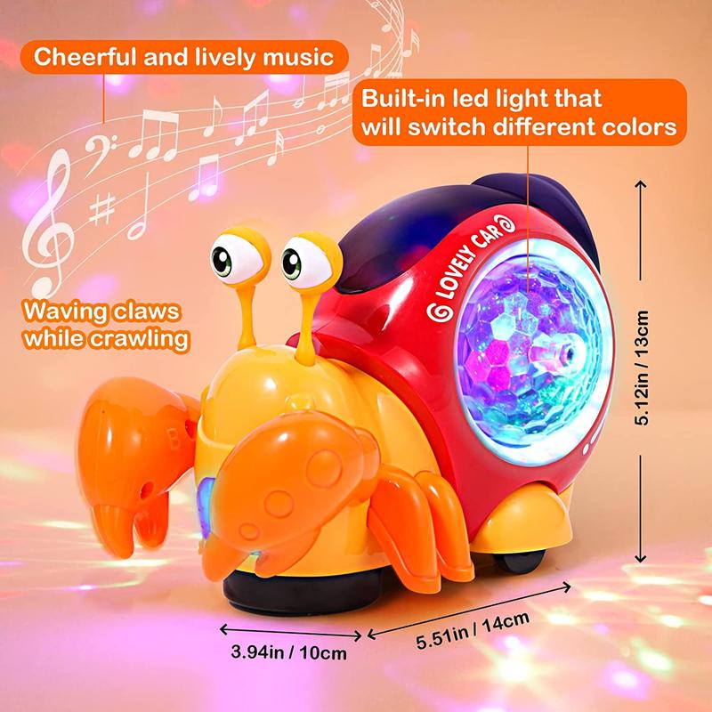 Musical Crab Crawling Toys, Educational Learning Toys, Activity Toys for Kids Children Boys Girls Halloween Thanksgiving Day Christmas Gifts