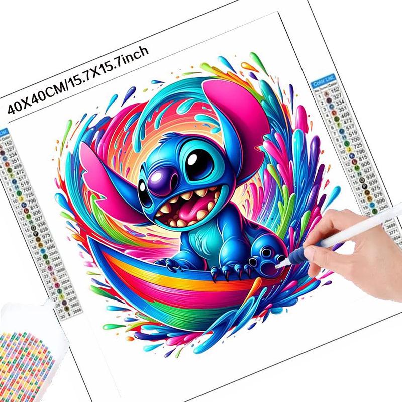 Cute Disney Stitch Pattern DIY Diamond Arts Colorful Painting Kit without Frame, DIY 5D Diamond Arts Colorful Painting Kit, Wall Art Decor for Home