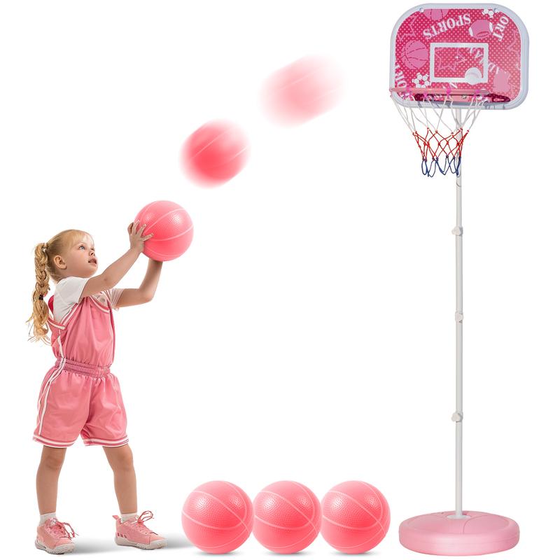 Geyiie Toddler Basketball Hoop for Kids Boys Girls Portable Goals Indoor Outdoor Play Outside Backyard Toys for 3 4 5 6 Year Old Birthday Gift