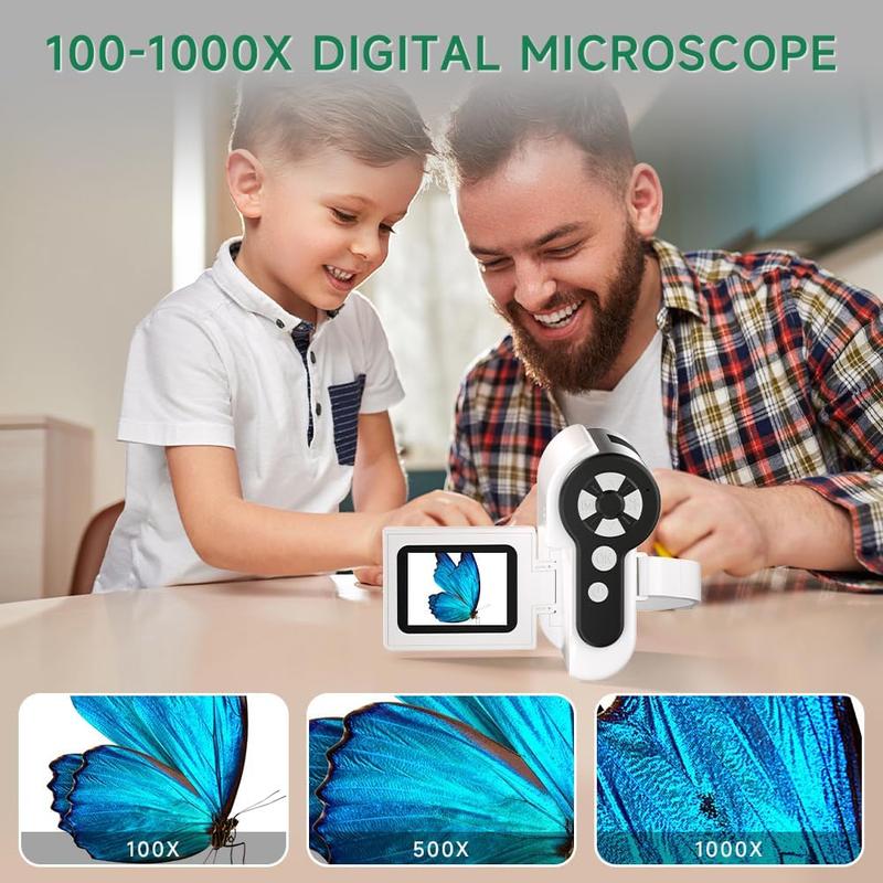 Microscope for Kids, [3-in-1] 1000X Handheld Mini Scope with 2