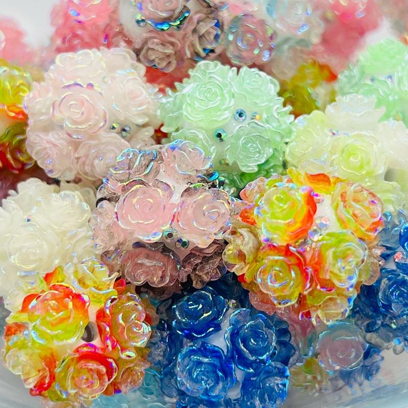 Flower 3D 20mm Acrylic Bead Mixed Set of 5