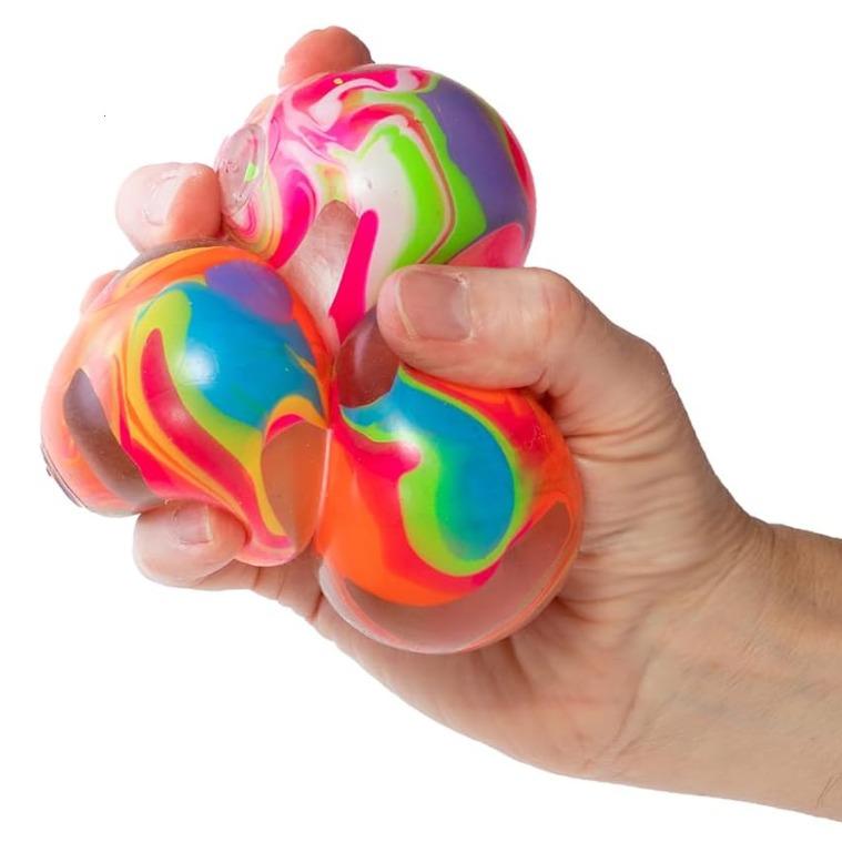 Schylling NeeDoh Marbleez - Groovy Glob Toy - Assorted Multi-Color Swirls - Ages 3 to Adult (Pack of 1)