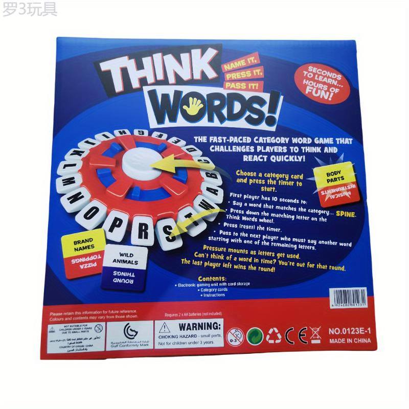 Limited Edition Think Words! Interactive Board Game - Fast-Paced Word Fun for Ages 14+ - Durable PVC Material - Ideal for Family Gatherings, Holidays, and Gift Giving