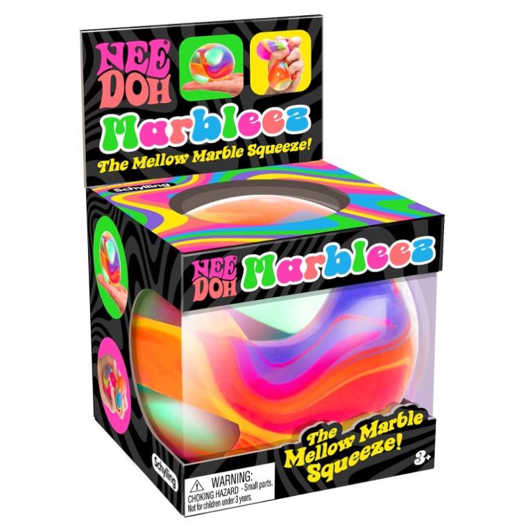 Schylling NeeDoh Marbleez - Groovy Glob Toy - Assorted Multi-Color Swirls - Ages 3 to Adult (Pack of 1)