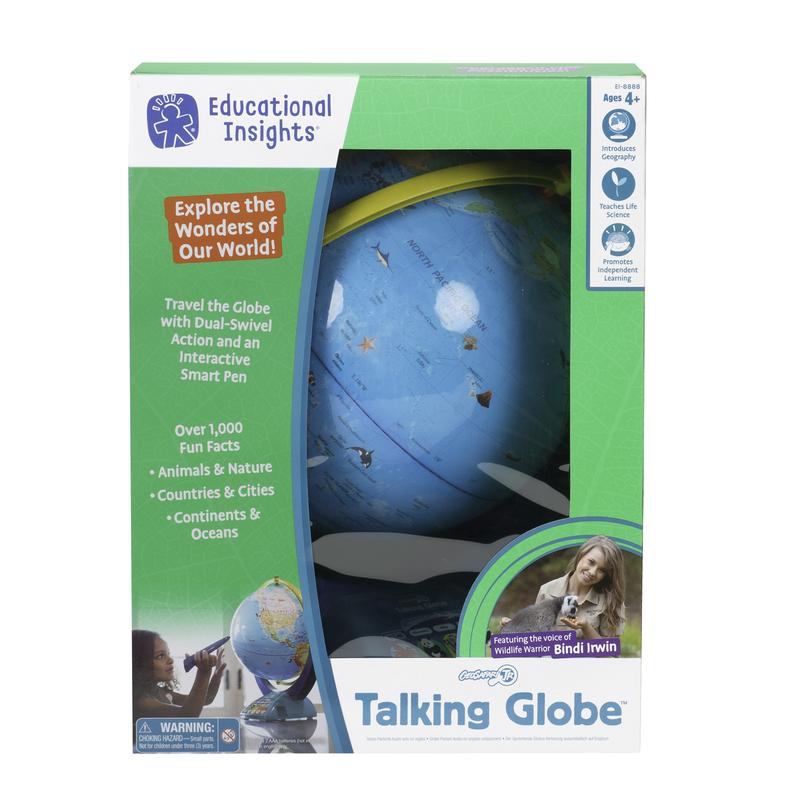 Educational Insights GeoSafari Jr. Talking Interactive Globe with Talking Pen for Kids, Gift for Boys & Girls, Ages 4+