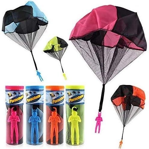 4PCS Set Tangle Parachute Figures Hand Throw Soliders Square Outdoor Children's Flying Toys | No Strin