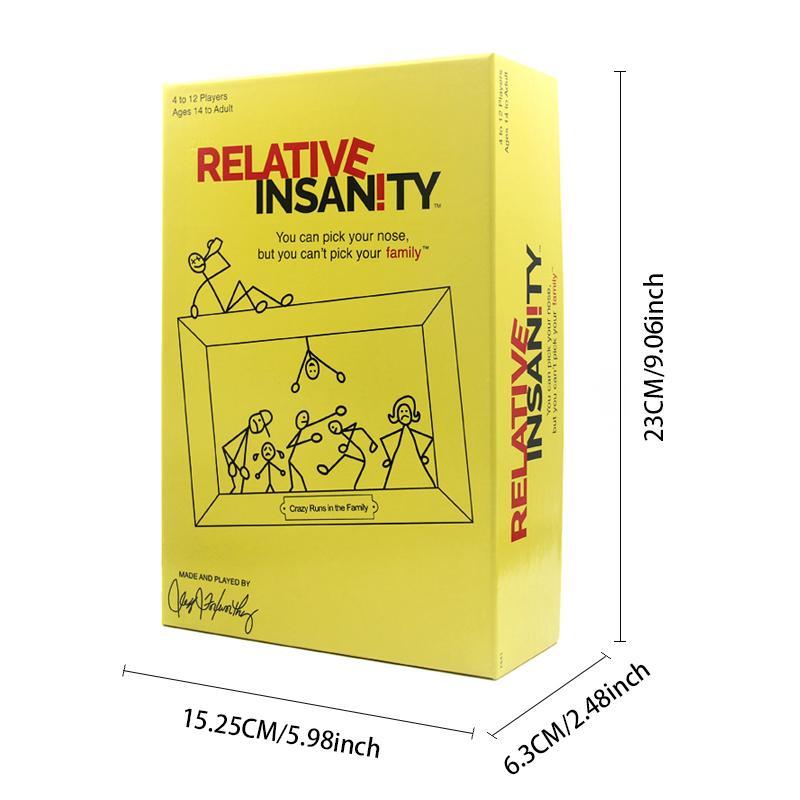 Relative Insanity Card Game, 1 Count Hilarious Party Game, Funny Card Game for Adults, Party Supplies for Indoor & Outdoor