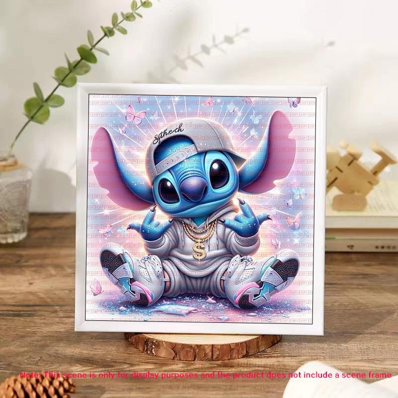 Disney Stitch & Cap Pattern DIY Diamond Arts Colorful Painting Kit without Frame, DIY 5D Diamond Arts Colorful Painting Kit, Wall Art Decor for Home