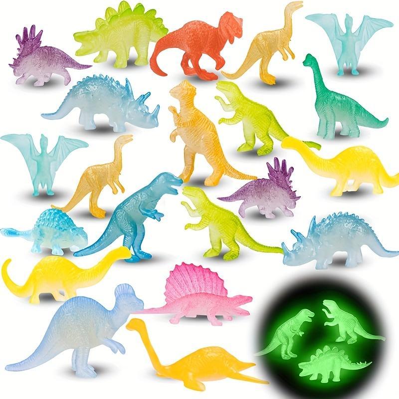 Random Color Luminous Mini Dinosaur Model, 40pcs Glow in The Dark Dinosaur Toy, DIY Toy for Party Gift, Classroom Prize, Specialty DIY Supplies