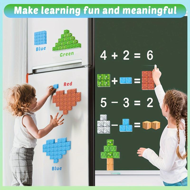 103PCS Kids Magnetic Building Blocks Set, Build My Magnetic World, STEM Sensory Cubes, Educational Magnetic Birthday Gift Toys