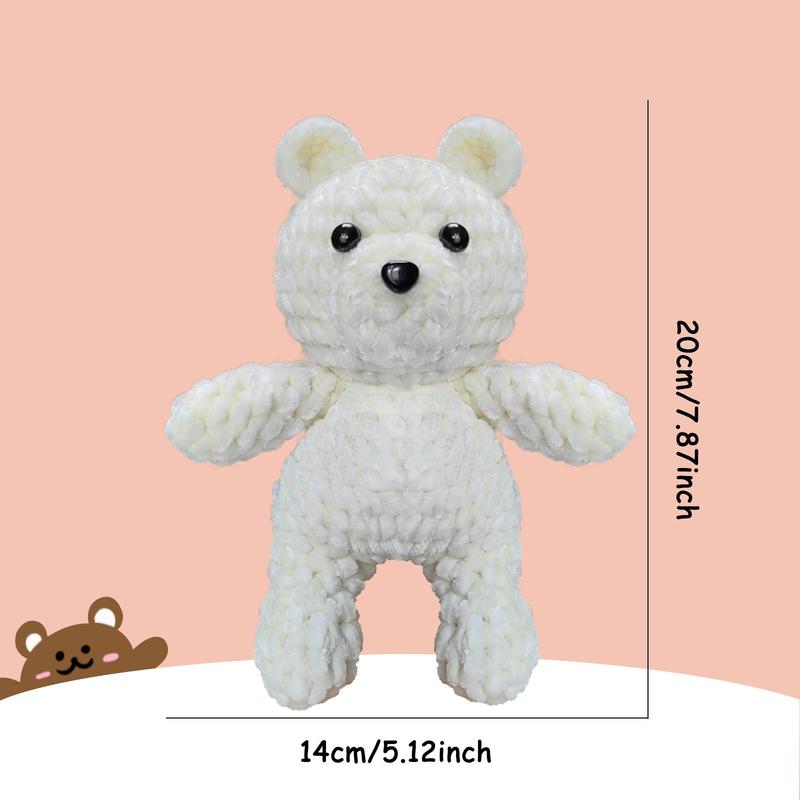 Cute Bear Design Crochet Kit, 1 Set Crochet Starter Kit, Crochet Starter Kit for Beginners, DIY Knitting Supplies