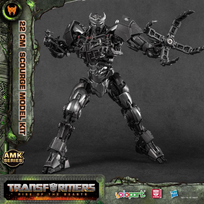 Transformers Toys: Scourge Action Figure - Rise of the Beasts - 8.66 Inch Pre-assembled Model Kit from the YOLOPARK AMK Series