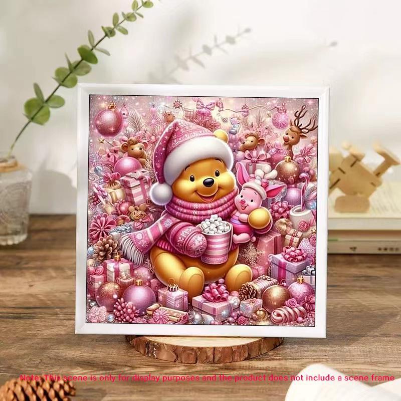 Cartoon Winnie The Pooh Pattern DIY Diamond Arts Colorful Painting Kit without Frame, 1 Count DIY 5D Diamond Arts Colorful Painting, Christmas Gift