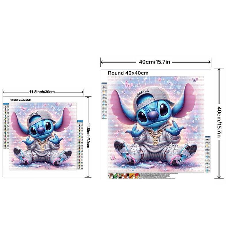 Disney Stitch & Cap Pattern DIY Diamond Arts Colorful Painting Kit without Frame, DIY 5D Diamond Arts Colorful Painting Kit, Wall Art Decor for Home