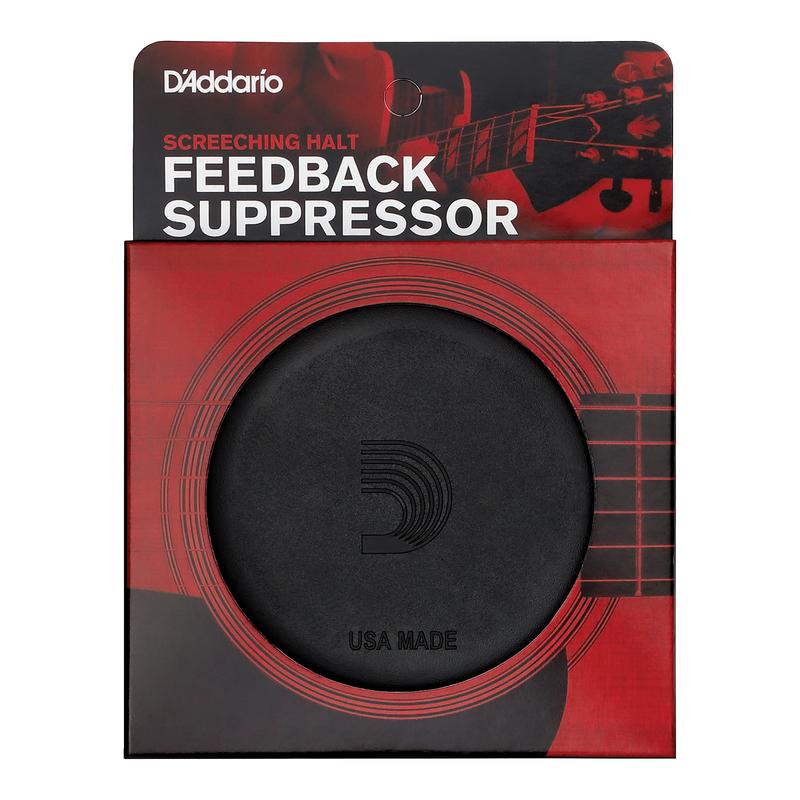 D'Addario Accessories Screeching Halt Acoustic Guitar Soundhole Cover - Acoustic Guitar Accessories - Eliminates Feedback,Black