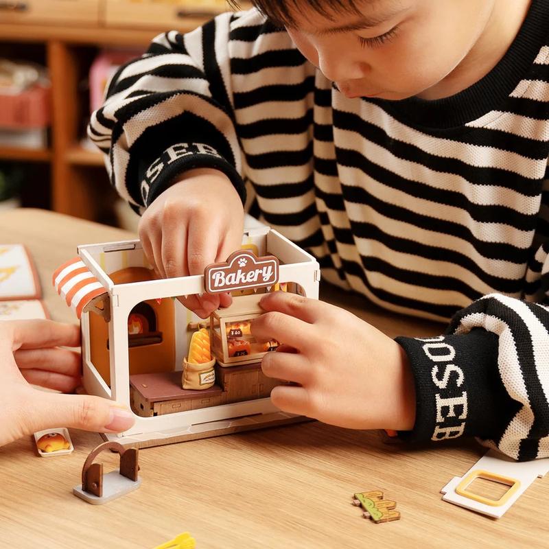 Rolife Food Box Shop DIY Miniature House Kit,DIY Mini House Building Miniature Kit Milkbox, Miniverse Lifestyle Bookshelf Decoration, Gifts Hobbies