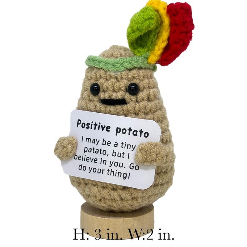 Handmade Crocheted Potato Positive potatoes, Positive Potato Knit Doll, emotional support,  Shelf Statues & Figurines