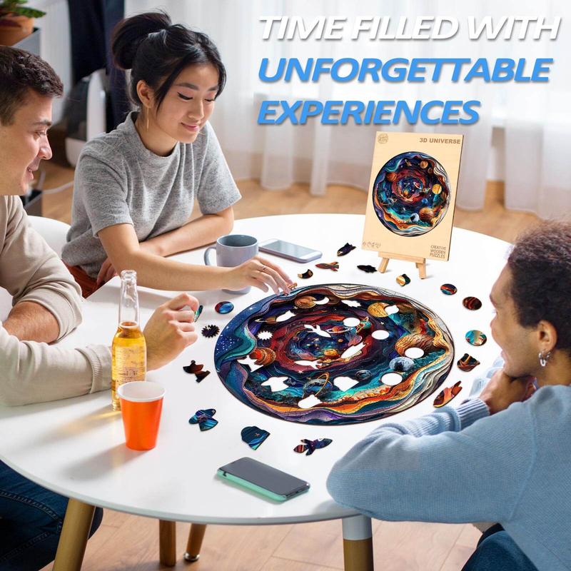 3D Universe Wooden Jigsaw Puzzle - Classic & Novelty Toy 3d  wooden