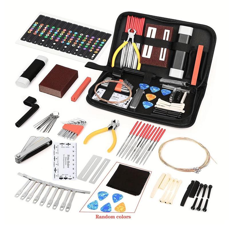 Guitar Repairing Maintenance Tool Kit with Carry Bag, 72pcs set Large Care Set of Tools for Acoustic Guitar Electric Guitar Ukulele Bass Banjo