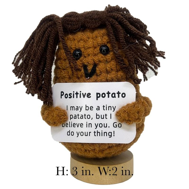 Handmade Crocheted Potato Positive potatoes, Positive Potato Knit Doll, emotional support,  Shelf Statues & Figurines