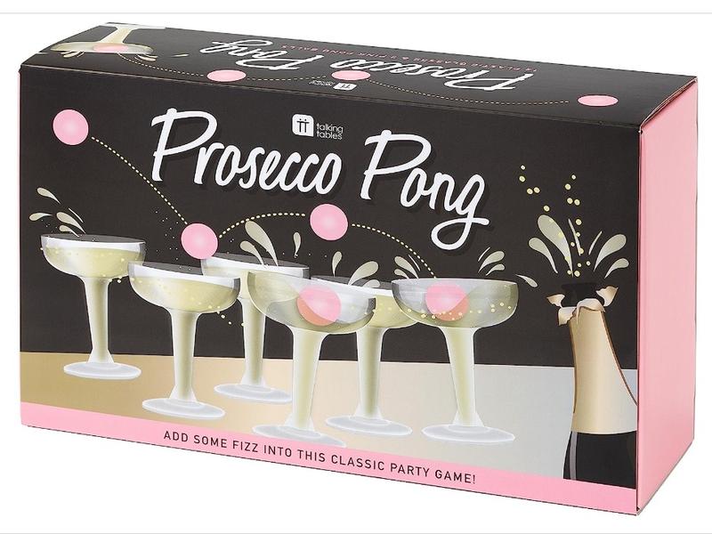 Talking Tables Prosecco Adult Drinking Includes Ping Pong Balls | Games for Bachelorette Party, Girls Night, Birthday, Bridal Shower, NYE, Cham, 12 Glasses