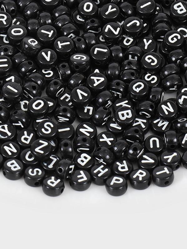 Letter Pattern Beads, 100pcs set Fashionable Beads for DIY Necklace & Bracelet, DIY Jewelry Making Accessories for Women & Girls