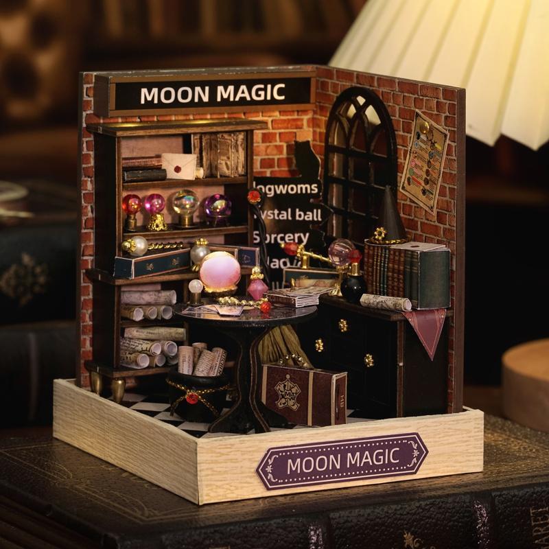 DIY Miniature Magic Theme Scene Model Kit, 1 Box 3D Puzzle Building Blocks, Assembled Model House, Birthday Gift for Teens and Adults, Christmas Gift