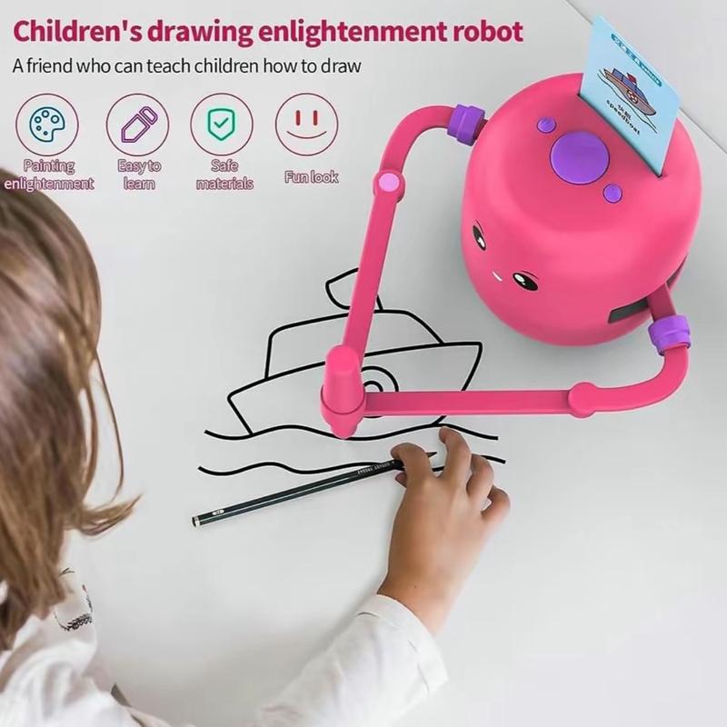 Smart Drawing Robot Interactive Learning Toy with 100 Cards for Drawing to Choose From