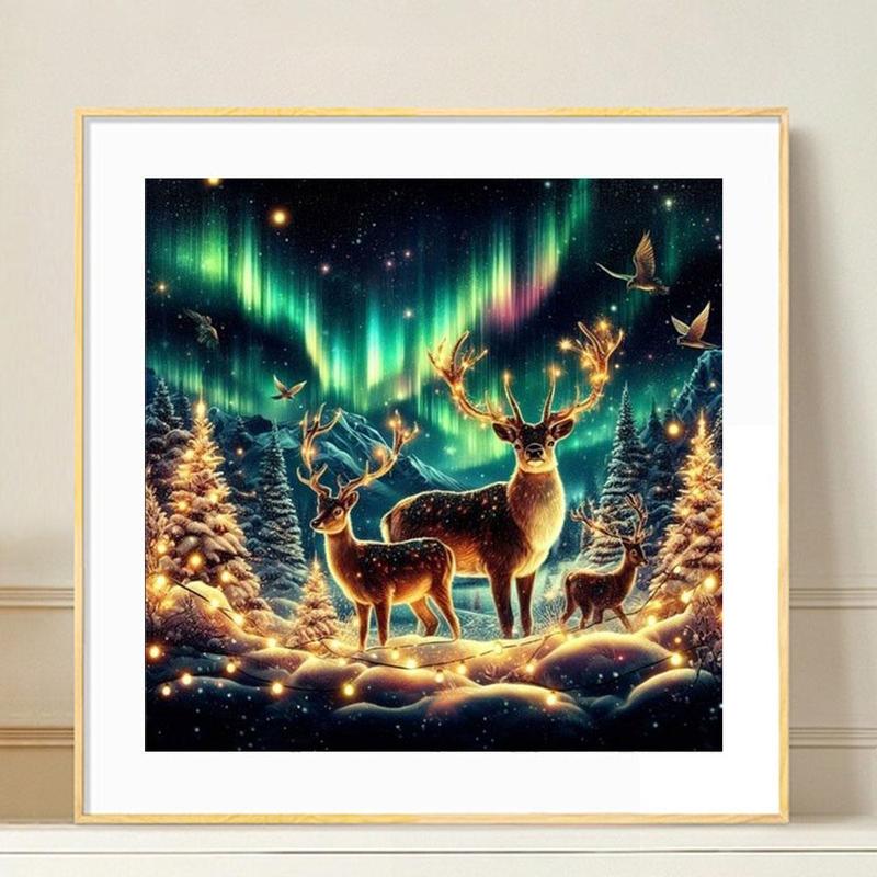 Deer Pattern DIY Diamond Arts Colorful Painting Kit without Frame, DIY 5D Diamond Decor Painting by Numbers Kit, Wall Art Decor for Home Living Room Bedroom