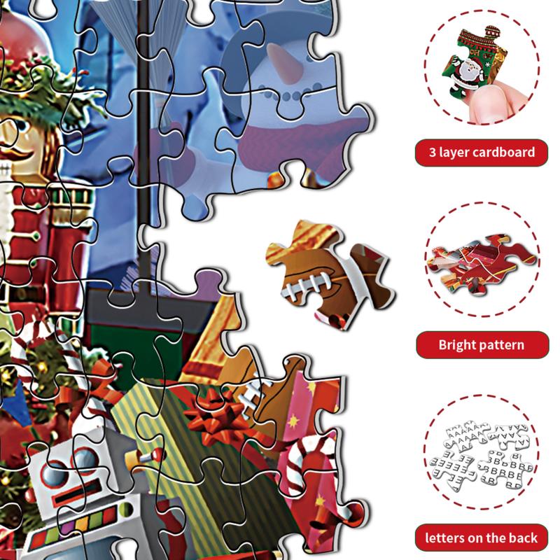 Christmas Puzzles for Adults 1000 Pieces, Santa Claus Giving Gifts Jigsaw Puzzle for Kids Family Holiday Challenging Puzzle Perfect for Game Nights Finished Size 26.7