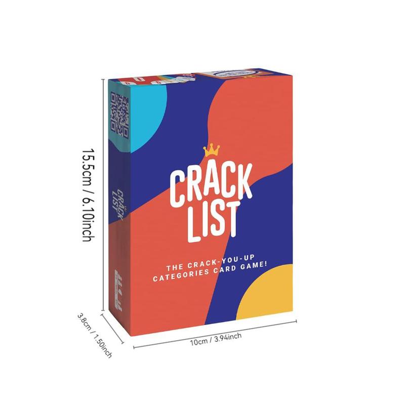 Crack List Card Game, 1 Box 2-8 People Party Game, 30 Minutes Playtime Card Game, Family & Friend Party Game, Birthday Gift