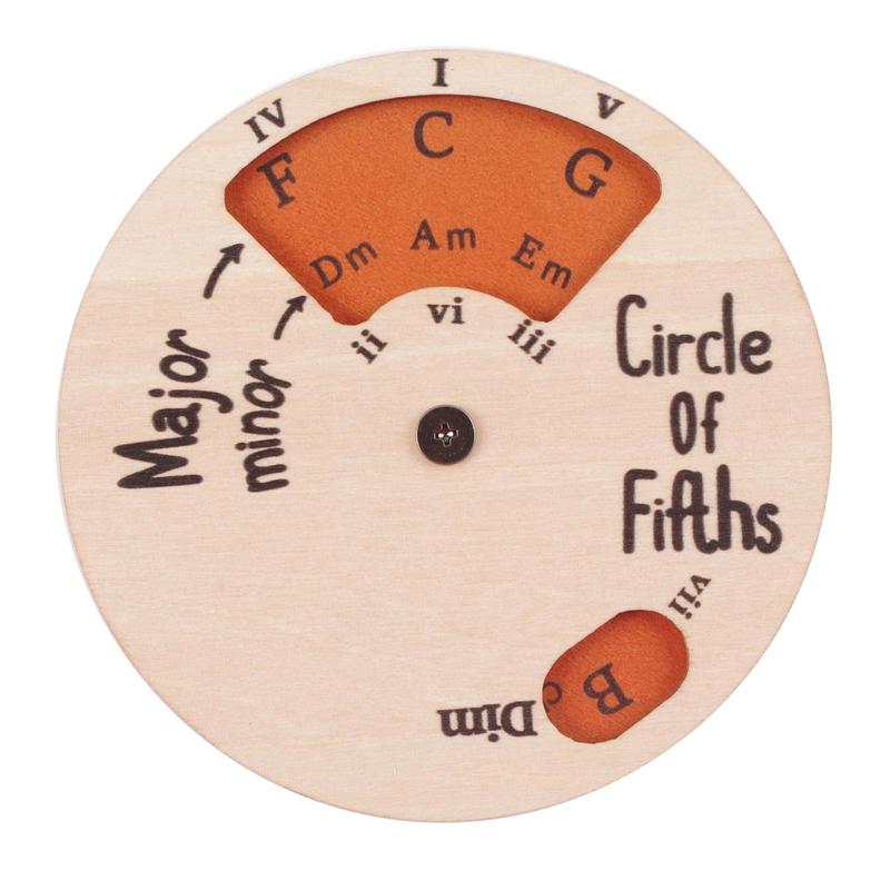 Wooden Circle Of Fifths Wheel, Rotatable Chord Wheel, Wooden Instrument Music Theory Learning Tool, Music Accessories for Guitar, Bass, Piano, Violin