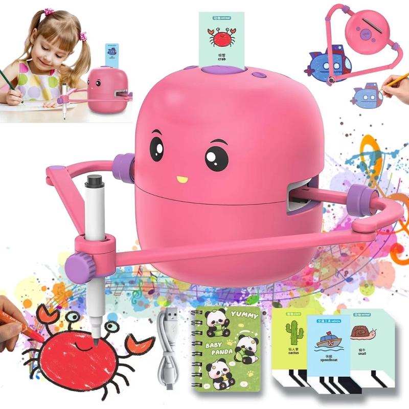 Smart Drawing Robot Interactive Learning Toy with 100 Cards for Drawing to Choose From