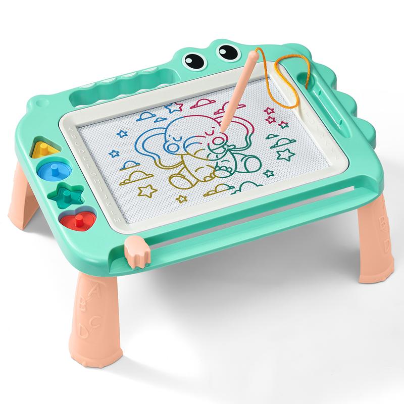 SGILE Magnetic Drawing Board for Early Learning, Color Erasable Doodle Writing Pad Gift for Baby Girls Boys, Painting Sketch Pad with Four Stamps